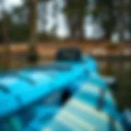 Close-up of Yeti Reef Blue kayak showcasing innovative design